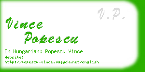 vince popescu business card